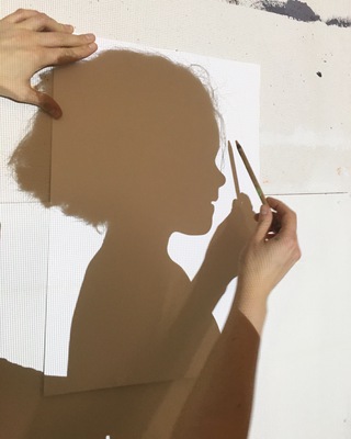 03/29/16 Tuesday kids art session. Shadow tracing.